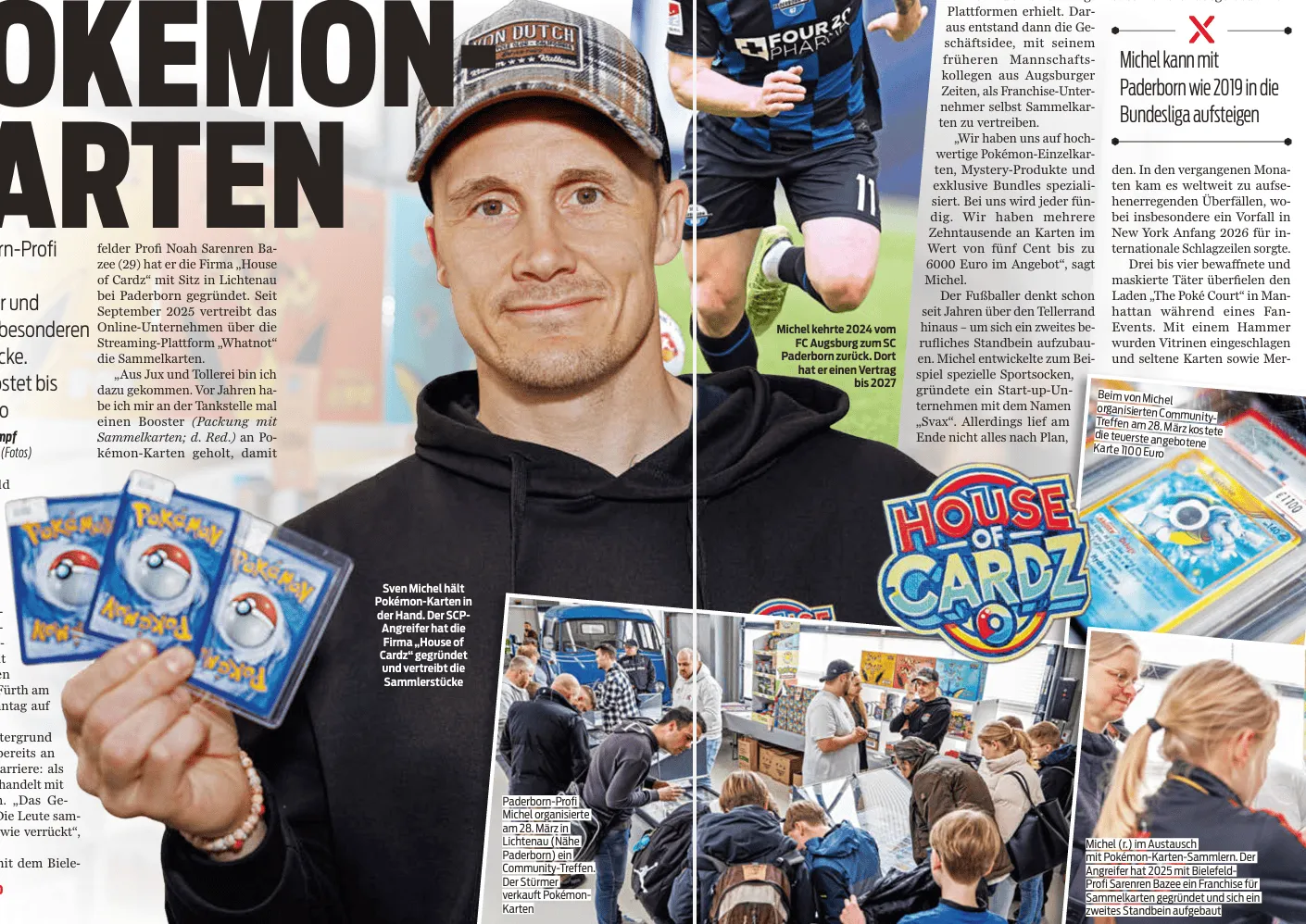 乐鱼官网-帕德博恩前锋米歇尔开创副业，和同僚在经营宝可梦卡牌买卖